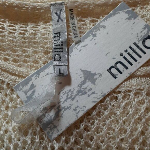 Miilla Sweater Ivory Linen Knit Lightweight Large‎ - Picture 9 of 10